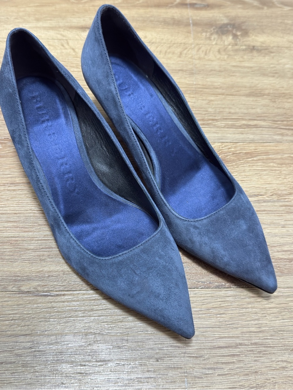 Burberry Keats Lapis Blue Wedge Heel